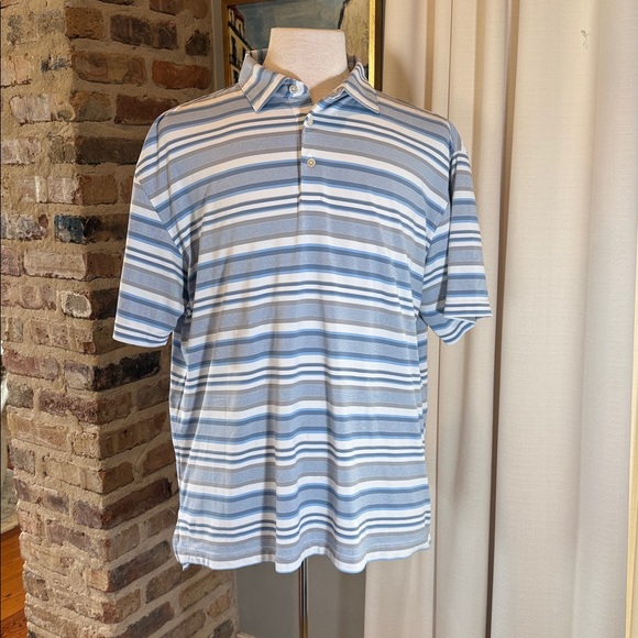 Peter Millar Other - Peter Millar Blue and White Striped Polo